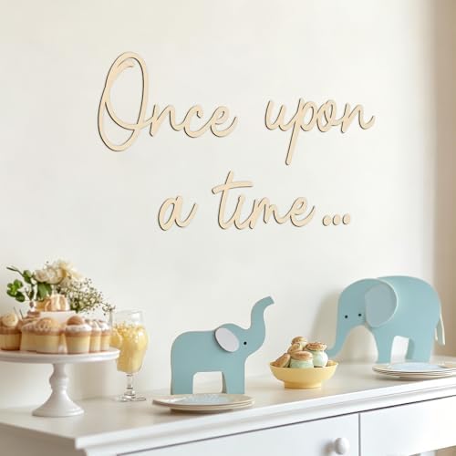 JarThenaAMCS Once Upon a Time Wooden Sign Reading Corner Sign Rustic Nursery - Image 5