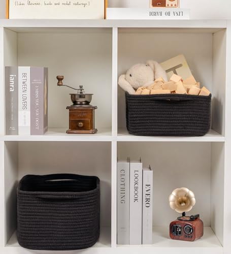 CubesLand Cube Storage Organizer Basket Bin, Cotton Rope Shelves Basket - Image 4