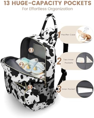 Pritent Diaper Bag Backpack, Baby Bag Backpack Baby Essentials - Image 5