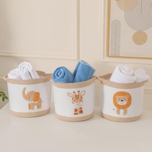 3-Piece Woven Baby Toy Baskets Laundry Hampers, Foldable Nursery Organizer - Image 4