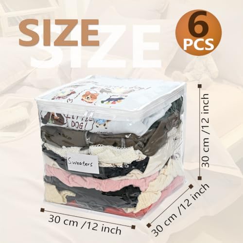 6 Pack Clear Clothes Storage Bags - Image 2