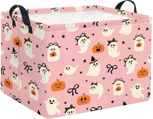 Halloween Basket Cute Baskets for Kids Pumpkin Basket Rectangular Storage Bin by TIBAOLOVER