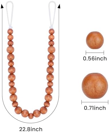 KLOGTSIND Wood Bead Curtain Tiebacks, 4 Pack Curtain Tie Backs - Image 2