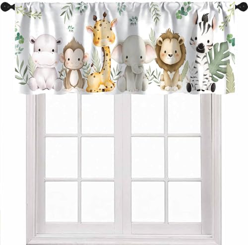 ShiTingYu Animals Window Valance, Baby Animals Watercolor Woodland Forest by FIRE+ROSE