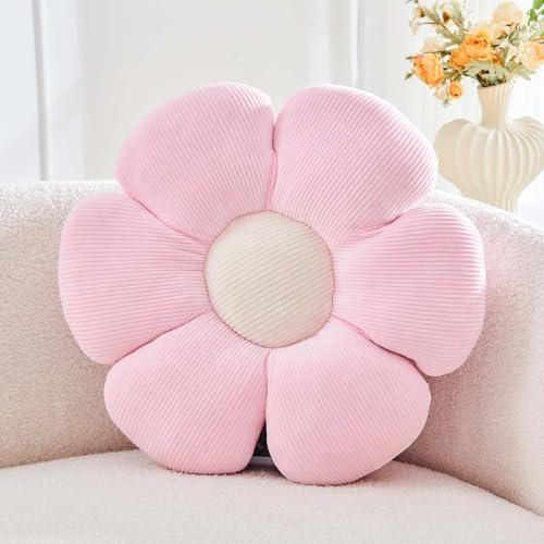 Kcvvcr Pink Flower Pillow, 17.7" Cute Flower Shaped Floor Pillow, Aesthetic by Kcvvcr