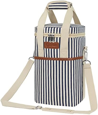 opux Insulated Wine Cooler Bag, Leakproof 4 Bottle Tote Carrier by OPUX