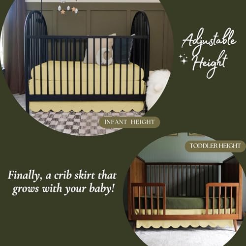100% Microfiber Scalloped Crib Skirt 28"x 52" - Image 3