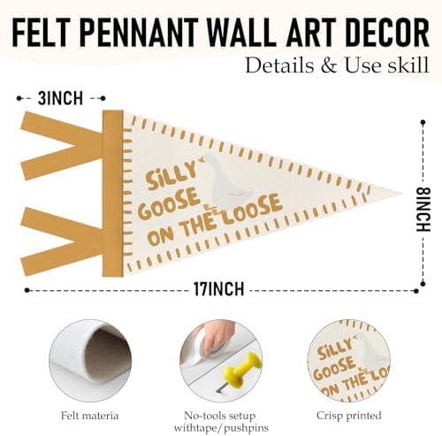 Nursery Toddler Room Wall Decor Silly Goose Pennant Banner Flags - Image 6
