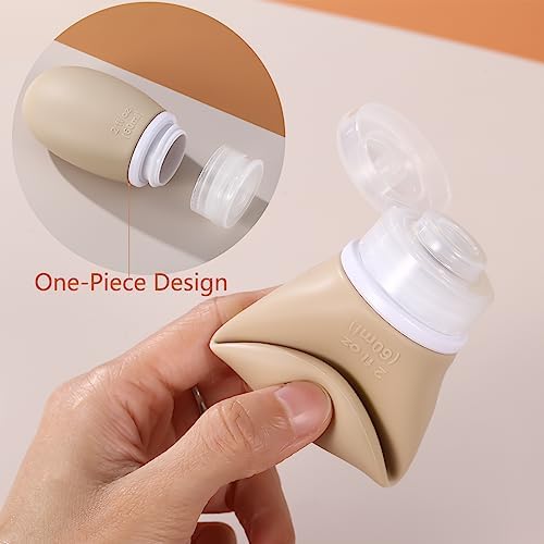 Leak Proof Silicone Travel Bottles, 4 Pack 2oz Liquid Squeezable Refillable - Image 2