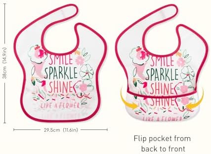 3 Pack Waterproof Baby Bibs for Eating, Mess Proof Feeding Bib - Image 5