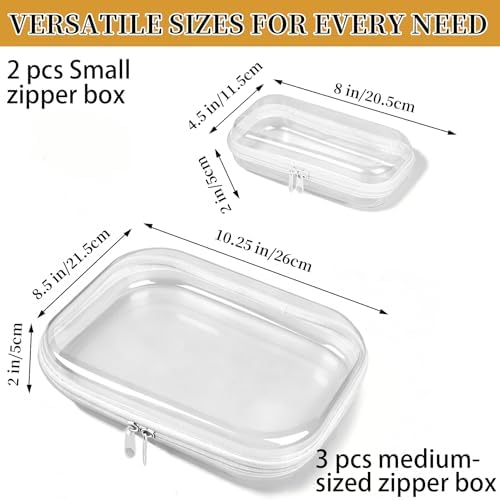 5-Pack Clear Hard Shell Zipper Case - Image 2