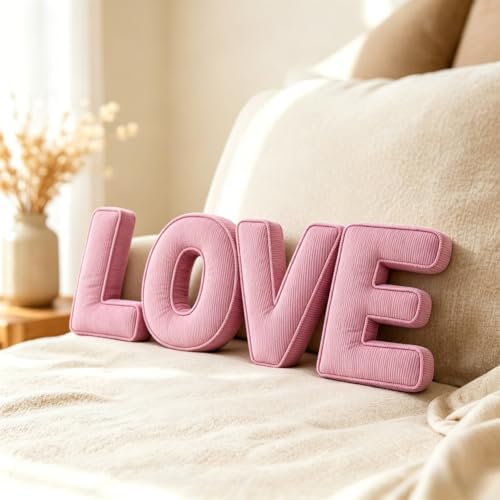 Purple Pink Letter Plush Pillow, Letter Hugging Throw Pillows, Decorative - Image 3