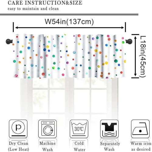 Rainbow Valance Curtain Kids Simple Watercolor Colorful Abstract Spots Rainbow - Image 3