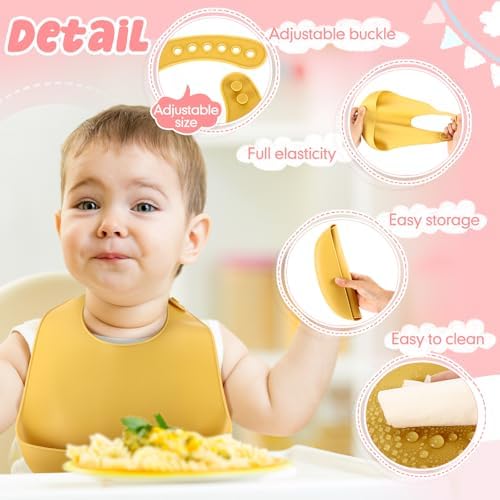 Mepase Silicone Bibs for Baby Waterproof Silicone Bib - Image 3