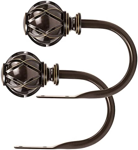 KAMANINA Decorative Curtain Drapery Holdbacks, Wall Mounted, 2 Pack Bronze by KAMANINA