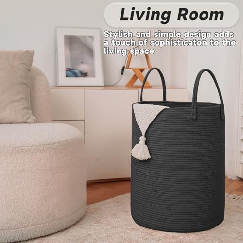 JMvicyroam 100L Cotton Rope Laundry Basket Hamper - Image 3