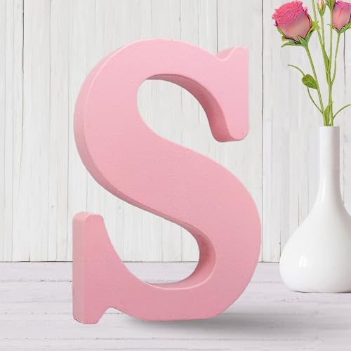 AOCEAN 6 Inch Pink Wood Letters Unfinished Wooden Letters by AOCEAN