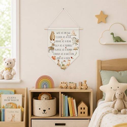 KYTWSFWS Inspirational Animal Nursery Wall Art Pennant Flag, Motivational - Image 4