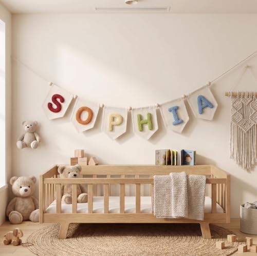 Personalized Baby Name Banner for Nursery, Custom Handmade Yarn Letter Banner - Image 5