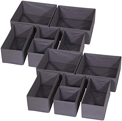 DIOMMELL 12 Pack Foldable Cloth Storage Box Closet Dresser Drawer Organizer by DIOMMELL