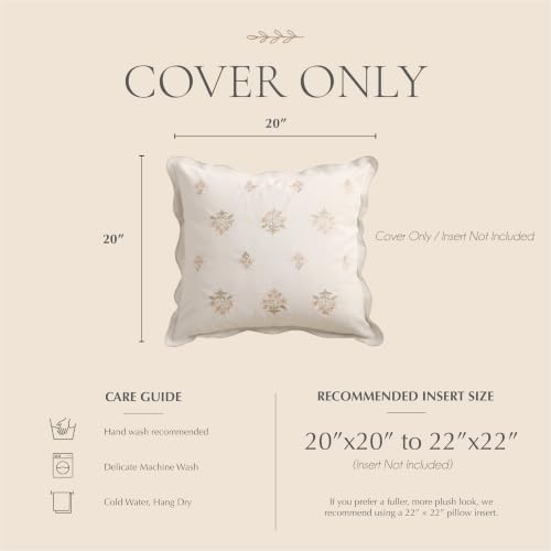 BlissBlush Throw Pillow Cover 20x20, Cream White Velvet Decorative Pillow Cover - Image 6