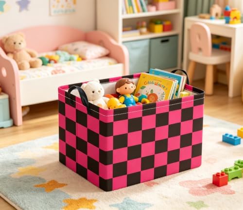 Rectangular Kids Basket Baby Girl Basket Fabric Storage Bin Organizer Box Room - Image 6