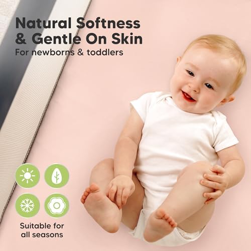 2 Pack and Play Sheets, Waterproof Mini Crib Sheet Fitted 38x26 - Image 4