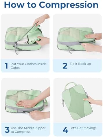 Bagsmart Compression Packing Cubes, Travel Bag Cruise Ship Essentials - Image 3