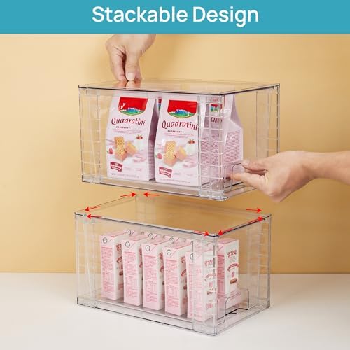 Vtopmart 4 Pack Stackable Clear Pantry Storage Drawers - Image 3