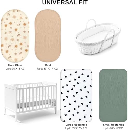 100% Muslin Cotton Baby Bassinet Sheets - Image 4