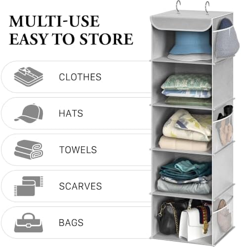 Simple Houseware 5 Shelf Hanging Closet Organizer - Image 5