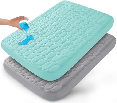 Pack and Play Sheets Fitted Quilted Waterproof Protector, 2 Pack Pad Covers by Bilobanbabybedding
