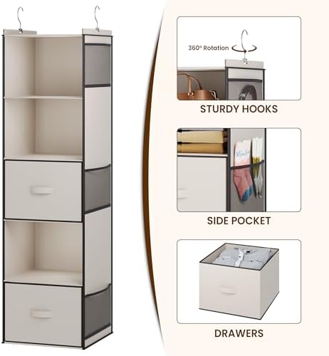 YOUDENOVA Hanging Closet Organizer, Hanging Shelves - Image 4