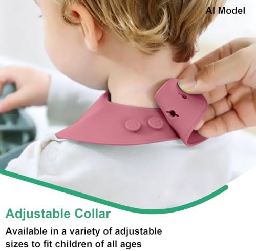 Set of 3 Silicone Bibs for Babies Toddler, Soft Adjustable Bibs for Baby Girl - Image 4