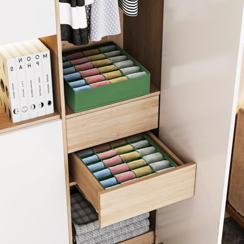Joyoldelf Sock Drawer Organizer Divider 2 Packs Underwear Organizer, 24 Cell - Image 3