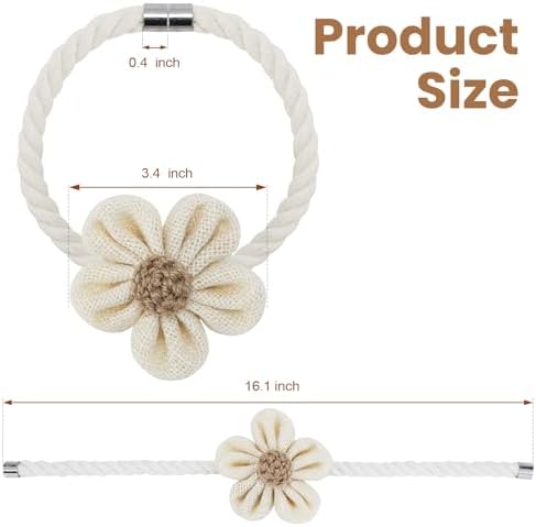 KLOGTSIND Magnetic Curtain Tiebacks, 2 Pack Flower Curtain Holdbacks - Image 5