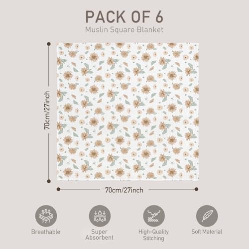 GLLQUEN BABY Receiving Blankets Muslin Swaddle Blanket - Image 4