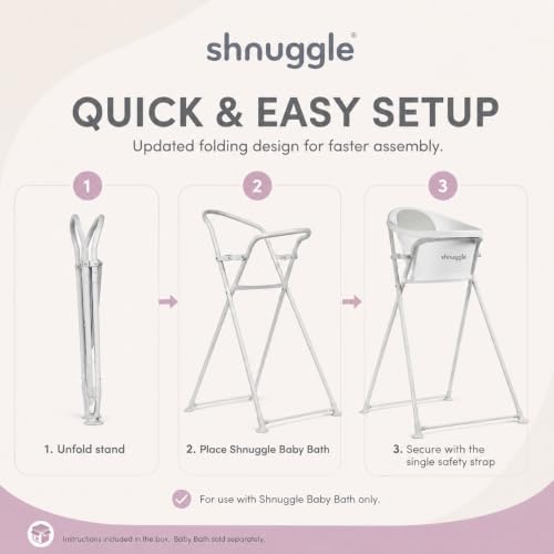 SHNUGGLE Foldable Baby Bath Stand Grey - Image 4