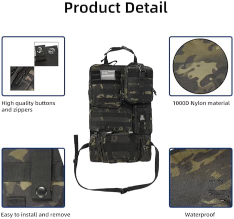 Tactical Car Seat Back Organizer, Tactical Molle Seat Back Organizer - Image 3