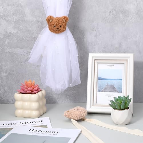 Ymapinc 4Pcs Bear Nursery Curtain Ties, Bedroom Window Decor - Image 4