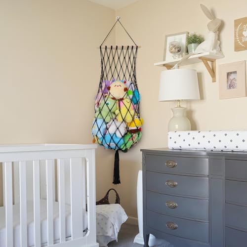 68 Inch Stuffed Animal Storage Net Corner Stuffy Hammock - Image 4