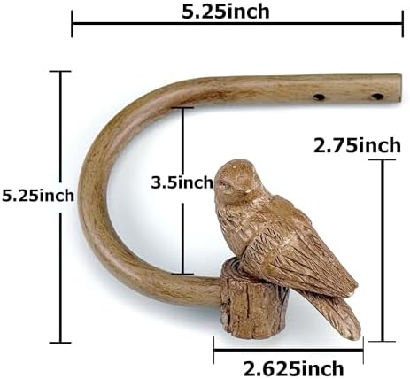 Curtain Drapery Holdbacks with Resin Bird, Wall Mount Drapery Hooks Holders - Image 6
