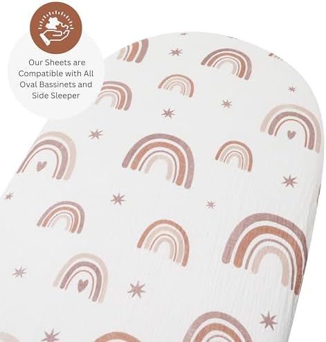 Muslin Bassinet Sheets for Dream On Me, Baby Delight Snuggle Nest, Primo - Image 3