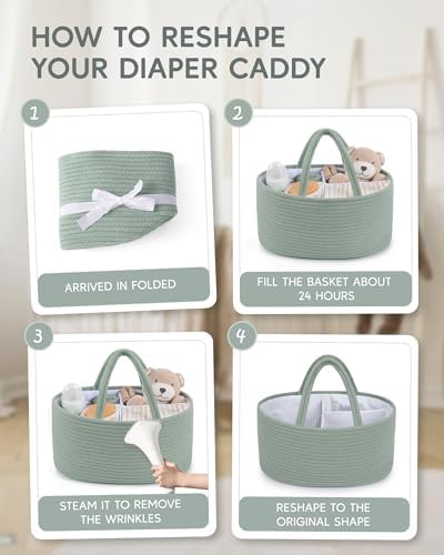 Maliton Diaper Caddy Organizer for Baby, Portable Diaper Storage Organizer for - Image 7