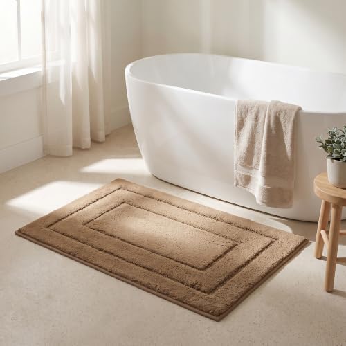 GRANNY SAYS Champagne Bathroom Rug 24" x 36", Non-Slip Microfiber Bath Mat by GRANNYSAYS