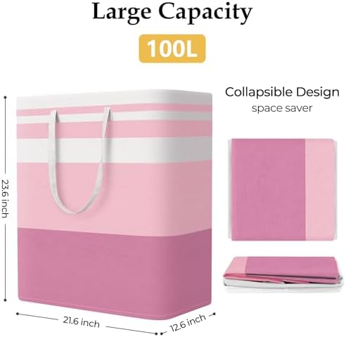 StorageRight Laundry Basket Hamper, 100L Collapsible Clothes Storage - Image 2