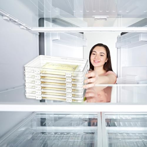 6 Pcs Clear Flat Breast Milk Freezer Storage Organizer, Space Saving Breastmilk - Image 7