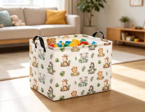 Rectangular Kids Basket Baby Girl Basket Fabric Storage Bin Organizer Box Room - Image 6