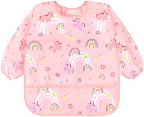 Accmor 3 Pack Long Sleeve Bibs, Baby Smock Waterproof Sleeved Bib Smock - Image 2