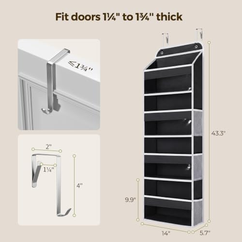 LAMU Over the Door Organizer, Large Capacity Behind the Door Storage - Image 3
